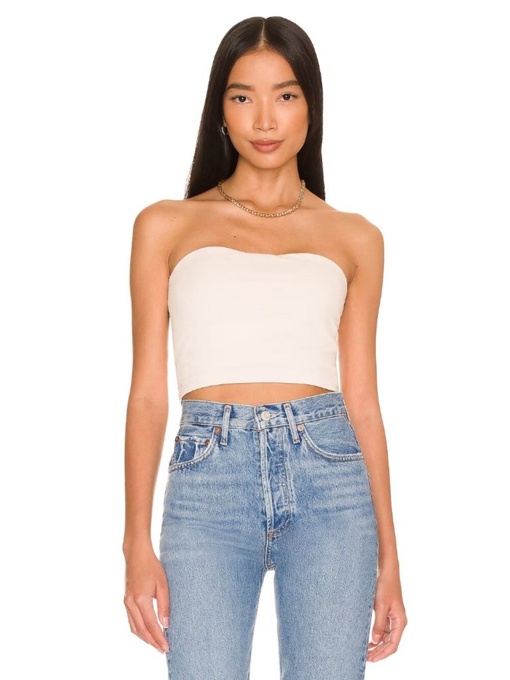 Susana Monaco x REVOLVE Strapless Crop Top in Blanched Almond